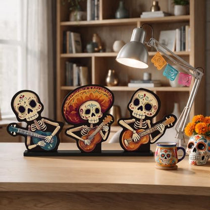 Smile Dia de los Muertos Wooden Standing Decor - style: Muertos