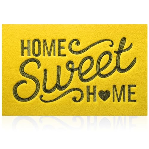 AAZZKANG Yellow Door Mat Outdoor Indoor Decorative Home Sweet Home Doormat with Non Slip Rubber Backing Ultra Absorb Mud Easy to Clean Entryway Mats - color: Yellow, size: 18" x 28" (Rectangular)
