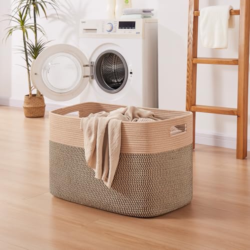 OIAHOMY 108L Extra Large Blanket Basket Dog Toy Basket Yellow - color: Yellow