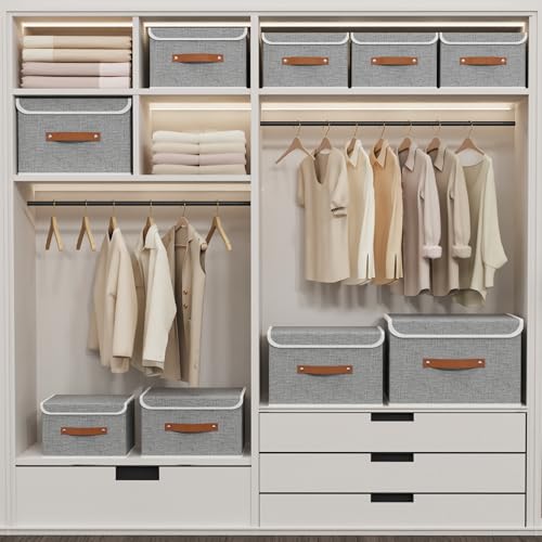 Yawinhe Collapsible Storage Boxes,Grey,10.2x7.9x6.7in,5-Pack - color: Grey, size: S/(5 Pack)