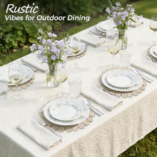 13" Round Woven Placemats Set, Wicker Chargers for Dinner Plates, Heat Resistant Corn Husk Place Mats, Boho Rattan Plate Chargers for Dining Table Decor, Family Gatherings & Holiday Entertaining
