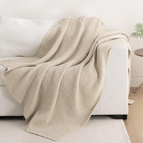Whale Flotilla Summer Chunky Chenille Knit Throw Blanket for Couch Bed Sofa - color: Camel, size: Throw(50x60 Inch)
