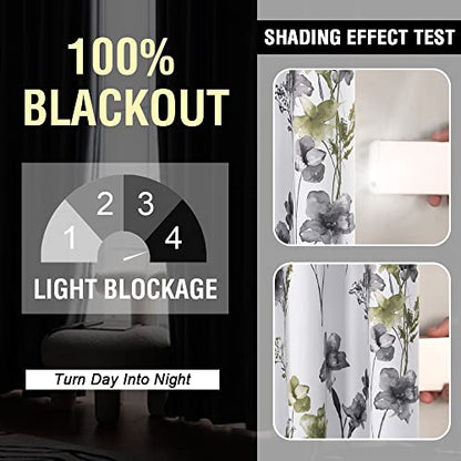 H.VERSAILTEX 100% Blackout Curtains 84 Inches for Bedroom, Grey/Olive - color: Grey/Olive, size: 52"W x 84"L (Pack of 2)