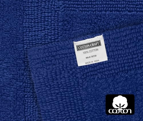COTTON CRAFT Bath Rugs - 2 Pack Large 20x30 Soft Plush Bath Mats - Blue - color: Blue, size: 20x30 Inches