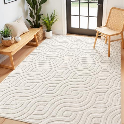 SHACOS 6x9 Soft Area Rugs Fluffy Carpet for Bedroom Living Room Beige - size: 6×9