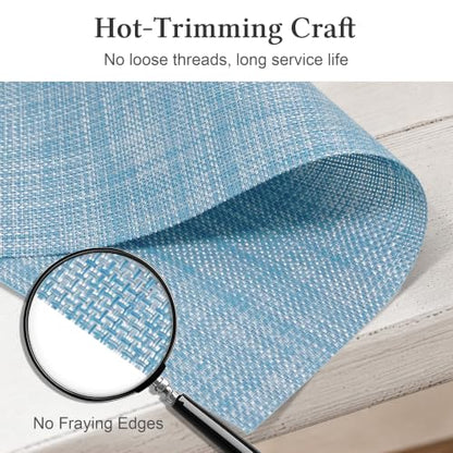 HOOMIL Placemats Set of 6, Heat Resistant, Sky Blue - color: Sky Blue, size: Set of 6