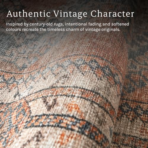 Knot Tangelo 2'6" x 8' Orange & Blue Runner Rug - Persian-Inspired Design - size: 2'6" x 8' (Rectangular)