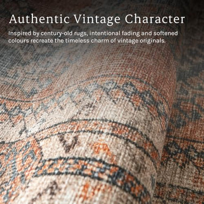 Knot Tangelo 2'6" x 8' Orange & Blue Runner Rug - Persian-Inspired Design - size: 2'6" x 8' (Rectangular)