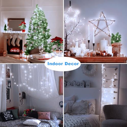 CCILAND 2 Pack Fairy Lights Battery Operated with Remote Timer (Cool White) - color: Cool White