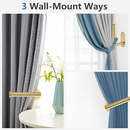 Curtain Tiebacks Hooks Wall Mounted, Curtain Holdbacks Screw-in, Curtain Holders for Drapes, Curtain Pull Backs, Curtain Tie Backs 304 Stainless Steels, 2pcs Gold - color: Gold, size: 2Pcs