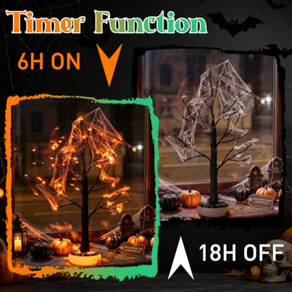 PEIDUO Halloween Tree with Light-up Base Rechargeable Halloween Decoration - color: Dark