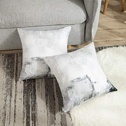 Britimes Throw Pillow Covers Set of 2, 18 x 18 Inch, White Grey - color: Black White, size: 18" x 18" (Pack of 2)