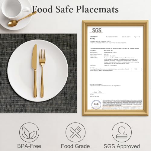 HOOMIL Placemats Set of 4, Heat Resistant, Black - color: Black, size: Set of 4