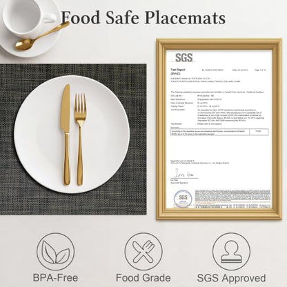 HOOMIL Placemats Set of 4, Heat Resistant, Black - color: Black, size: Set of 4