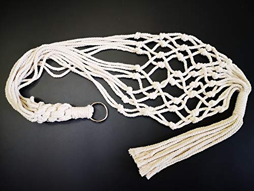 Macrame Plant Hanger Hanging Planter Hanging Net Basket Cotton Rope 52 Inch for 10 inch Pot, Pot and Plant Excluded (Beige)
