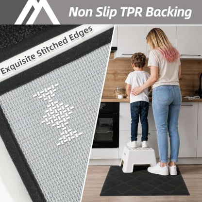 COSY HOMEER Kitchen Rugs Non Slip Washable 20"x32",Black - color: Black, size: 20"X 32"