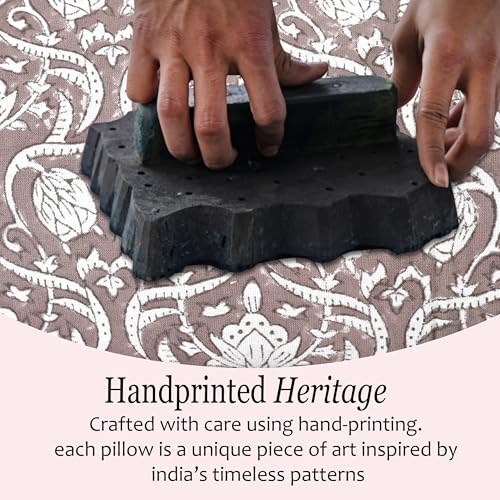 CPC Mocha Regal Block Print Ruffle Sham Pillow Cover 12x20 Inch, Pack of 1 - color: Mocha Regal, size: 20" x 12" (Pack of 1)