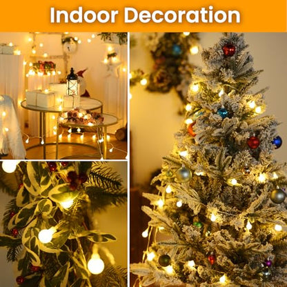 Dailyart Globe String Lights, 100Led 59FT Waterproof Fairy Lights Plug in 8 Modes with Remote Control, Brightness Adjustable &Timing String Lights Indoor Outdoor, Fairy Lights for Bedroom, Warm White - size: 59FT