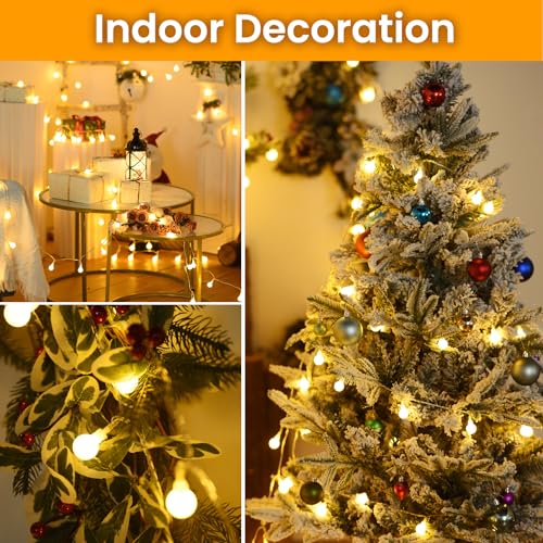 200Led Globe String Lights, Plug in 8 Modes with Remote Control, 75FT - size: 75FT