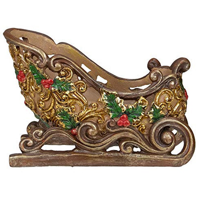 Northlight Sleigh Christmas Decoration - 8.75" - Brown and Gold