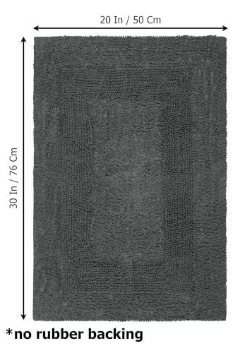 COTTON CRAFT Bath Rugs - 2 Pack Large 20x30 Soft Plush Bath Mats - Charcoal - color: Charcoal, size: 20x30 Inches