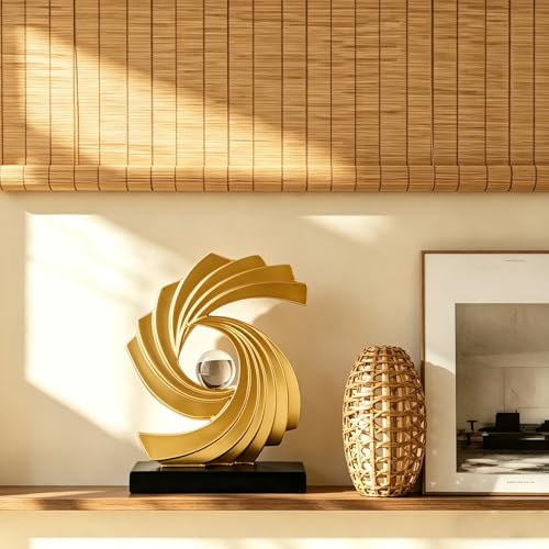 AWNR Gold Decorations Modern Abstract Art Sculpture Living Room Decor - color: Gold