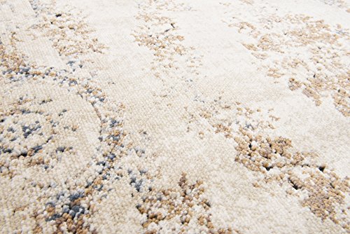 Unique Loom Chateau Collection Area Rug - Lincoln (3' 1" x 13' 1" Runner Blue Cream/Brown) - color: Beige/Light Brown, size: 3'1" x 13'1" (Runner)