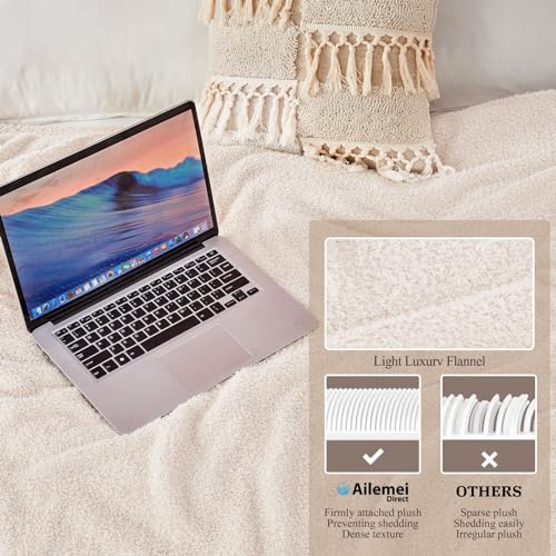 Ailemei Direct Knit Throw Blanket for Bed, Soft Thin Blankets for Sofa, Couch, Camping, Office Chair, Cozy Touch Lightweight Breathable Blanket All Season Use, Sand 50"x70" - color: Sand