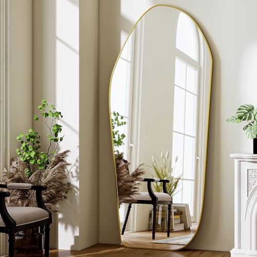 BEAUTYPEAK Full Length Dress Mirror - 76"x34" Floor Mirror, Gold - color: Gold, size: 76"L x 34"W