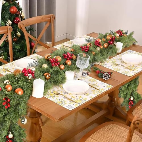 6FT Pine Christmas Greenery Clearance, Realistic Cedar Cypress Garland for Holiday Mantel Fireplace Table Centerpiece Decoration