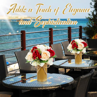 4.33 Inch Mini Vase Wedding Table Centerpieces,Gold,12 Pcs - color: Gold
