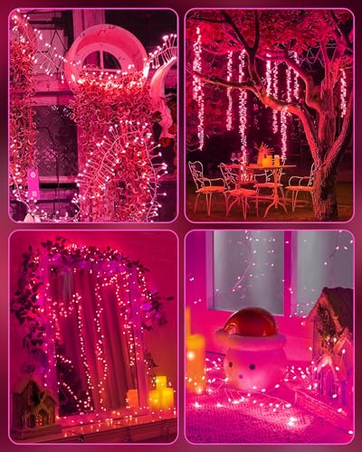 Minetom Fairy Lights Battery Operated, Twinkle String Lights 5ft 60LED - color: Pink