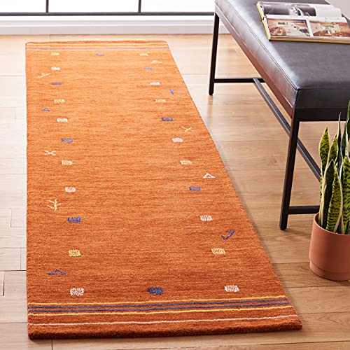 SAFAVIEH Himalaya Runner Rug 2'3"x6', Wool Handwoven Rust HIM563P - color: Rust, size: 2'3" x 6' (Runner)
