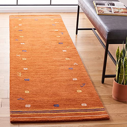 SAFAVIEH Himalaya Collection Runner Rug - 2'3" x 8', Rust, Handmade Boho Tribal Wool, Ideal for High Traffic Areas in Living Room, Bedroom (HIM563P) - color: Rust, size: 2'3" x 8' (Runner)