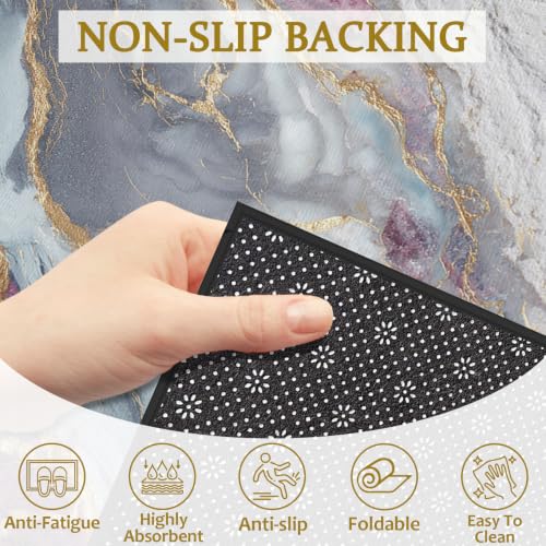 Pink Gold Marble Bath Mat Rug, Door Mat Doormat Entrance Non-Slip Bathroom Rugs for Entryway Bathroom Kitchen 17 x 30 Inch - color: Pink Gold Marble