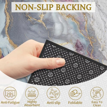 Pink Gold Marble Bath Mat Rug, Door Mat Doormat Entrance Non-Slip Bathroom Rugs for Entryway Bathroom Kitchen 17 x 30 Inch - color: Pink Gold Marble