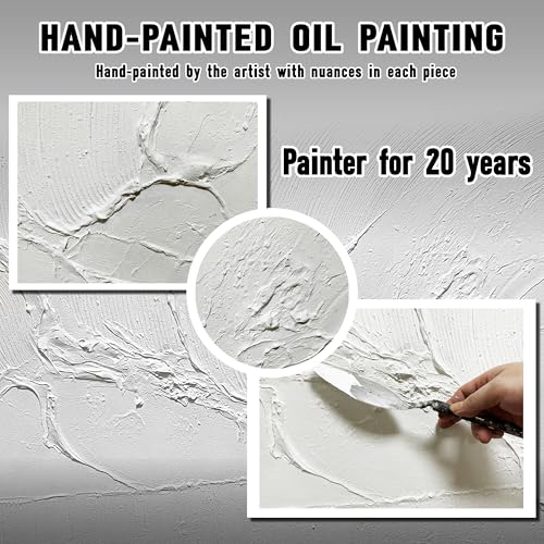 Abstract Wall Pictures for Office Big Wall Decorations for Bedroom Modern White Wall Art Canvas for Living Room Size 29 x 58 Inch - color: White, size: 58L" x 29W" Painting