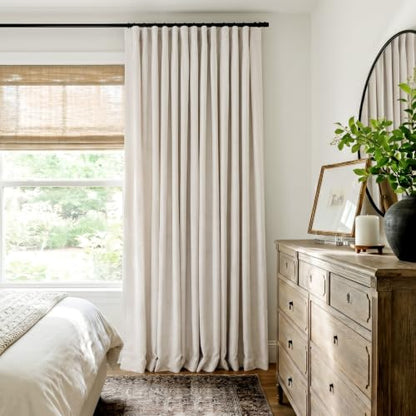 INOVADAY 100% Blackout Sliding Door Curtains 102x108 Beige - color: Beige, size: 102"W x 108"L (Pack of 1)