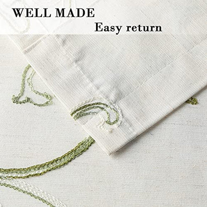 VOGOL Green Vine Embroidered Kitchen Valance, 52 x 14 Inches - color: Green, size: 52"W x 14"L (Pack of 1)