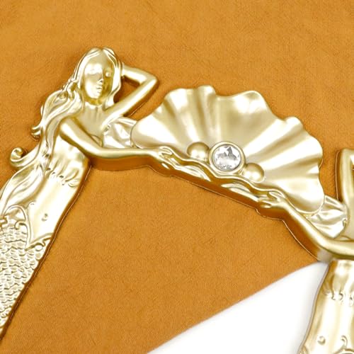 2pcs Gold Mermaid Curtain Tiebacks Holdbacks with Crystals, Plastic - style: Gold Mermaid