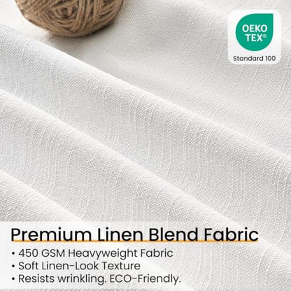 Topfinel Pinch Pleated Curtains Blackout 84 Inch 2 Panels Set, Dual Layer Natural Linen 100% Blackout Panels for Bedroom Living Room, Neutral Farmhouse Aesthetic Beige White Drapes 40" W*84" L - color: Natural, size: 40"W x 84"L (Pack of 2)