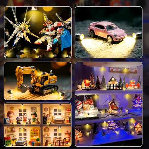 Aogist 12 PCS Yellow Mini LED Spot Lights, Battery Operated Tiny SMD Lamps - color: Yellow, size: 12