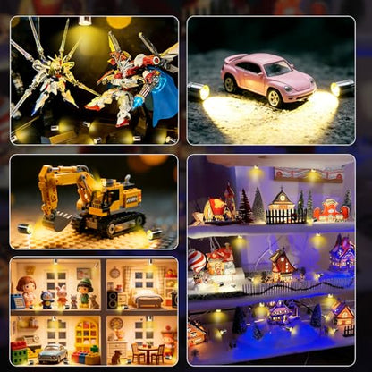 Aogist 24 PCS Yellow Mini LED Spot Lights, Battery Operated Tiny SMD Lamps - color: Yellow, size: 24