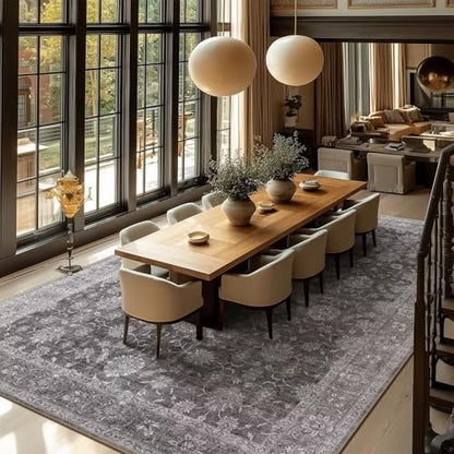 Washable 10x14 Area Rugs for Living Room, Charcoal Gray - color: Charcoal Gray, size: 10' x 14' (Rectangular)