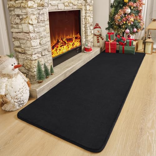 Amearea Modern Soft Hallway Runner Rug, 2x6 Feet Black Washable Runner Rugs - color: Black, size: 2' x 6' (Runner)