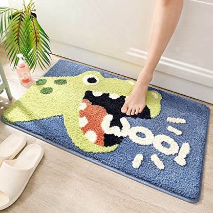 Molesun Dinosaur Bath Mat 16x24, Soft Absorbent Microfiber Bath Rugs - color: Roar, size: 16" x 24"