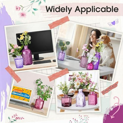 Yaomiao 30 Pcs Glass Bud Vases Centerpieces, Purple Series - color: Purple Series