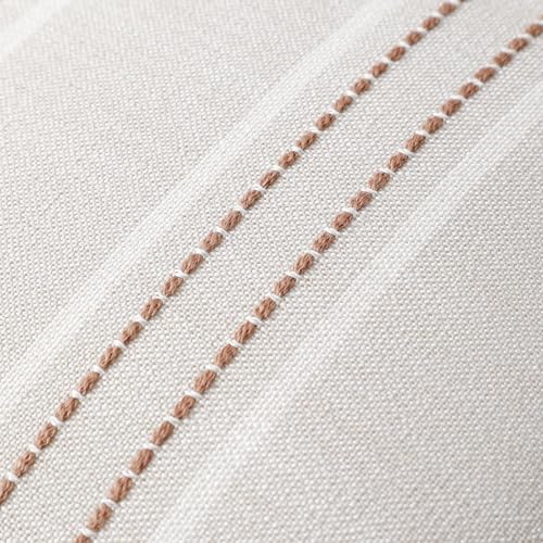 Hckot Terracotta Throw Pillow Covers 18x18 Set of 2 Striped Pillow Covers - color: Camel, size: 18" x 18" (Pack of 2)