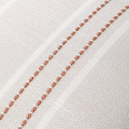 Hckot Terracotta Throw Pillow Covers 24x24 Set of 2 Striped Pillow Covers - color: Camel, size: 24" x 24" (Pack of 2)