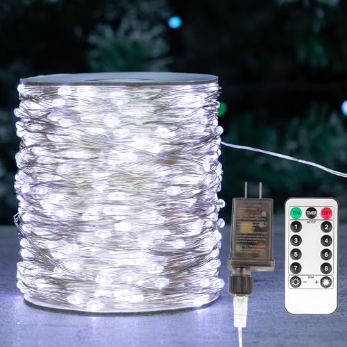 400FT 1200LEDs Fairy Lights Plug in,Silver Wire,Cool White - color: Cool White, size: 400FT 1200Leds